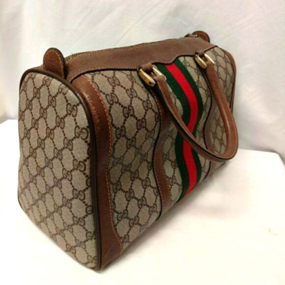 Gucci Supreme Sherry Line Web Monogram Boston Bag. - Picture 2 of 14